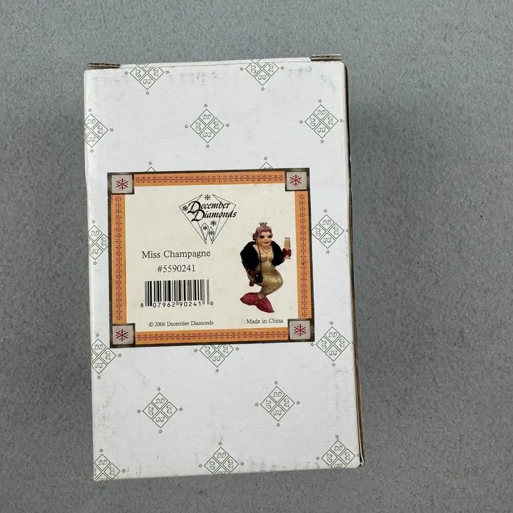 December Diamonds Miss Champagne Mermaid Retired Hard to Find Ornament 2006